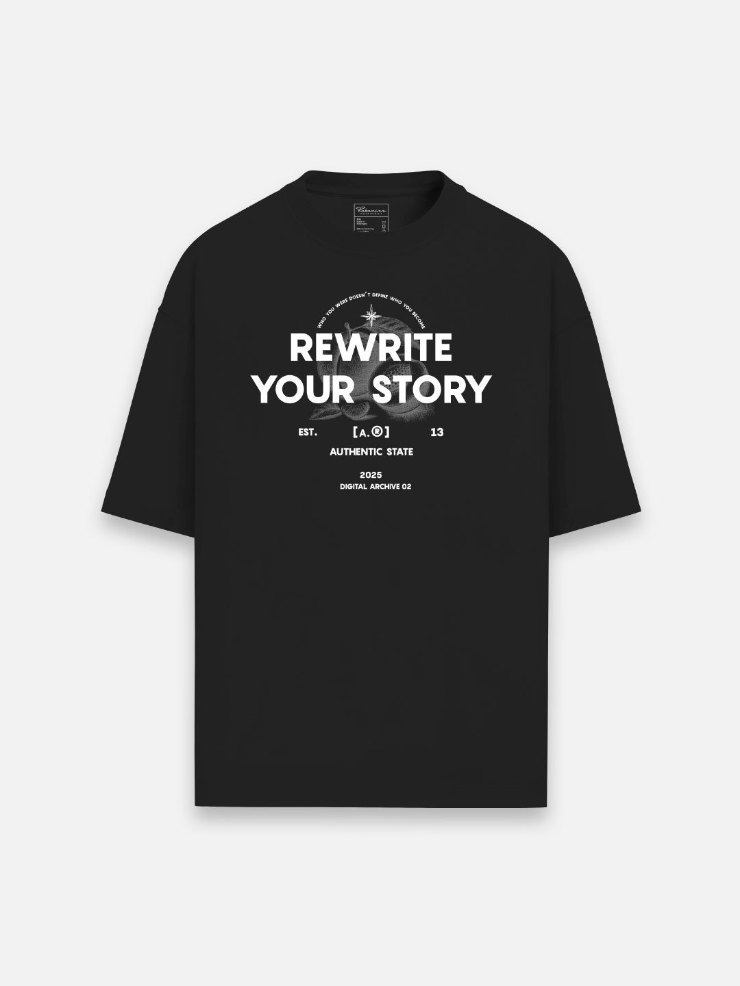 Unisex organic oversized high neck t-shirt