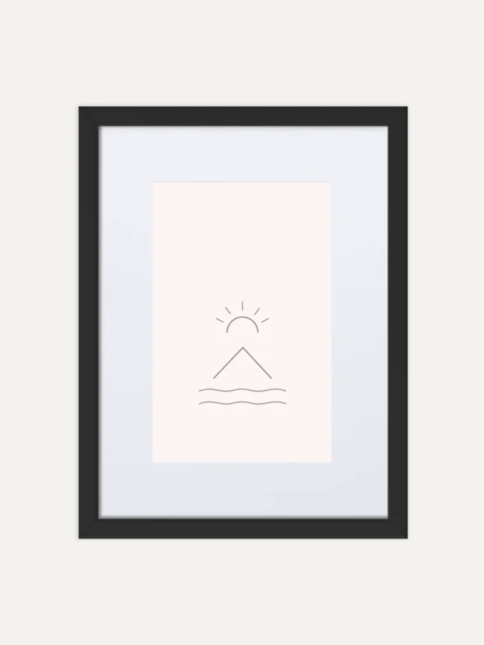 Horizon Mark framed art print 30x40 cm front view with white mat and black frame