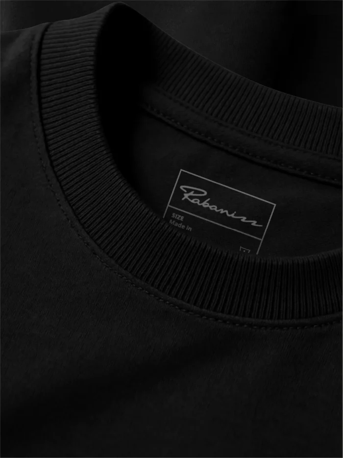 rib collar and neckline detail of organic cotton sweatshirt