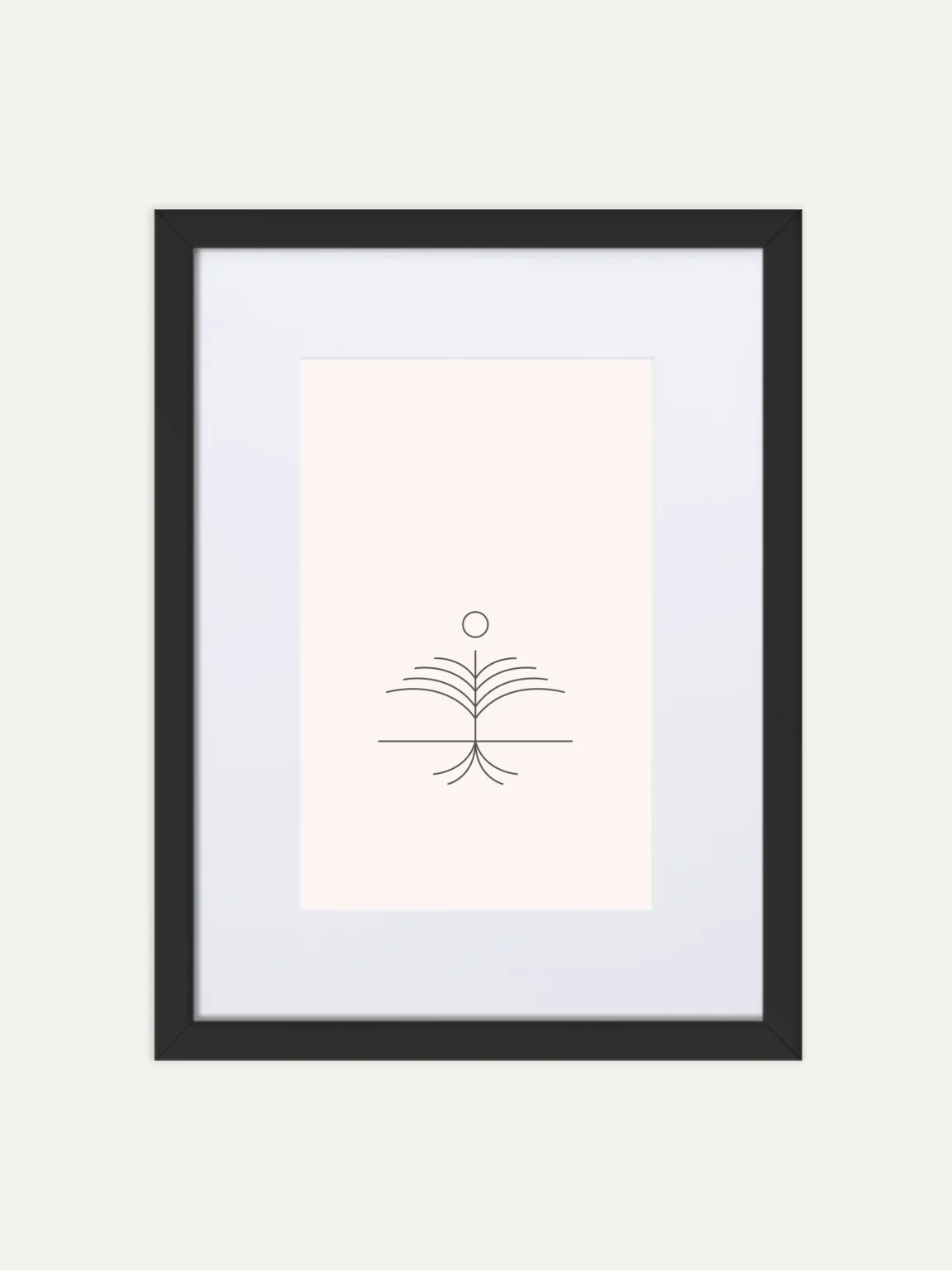canopy layer framed wall art front view minimal line design
