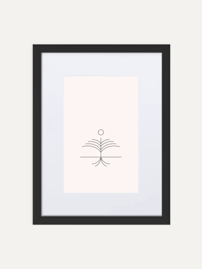 canopy layer framed wall art front view minimal line design