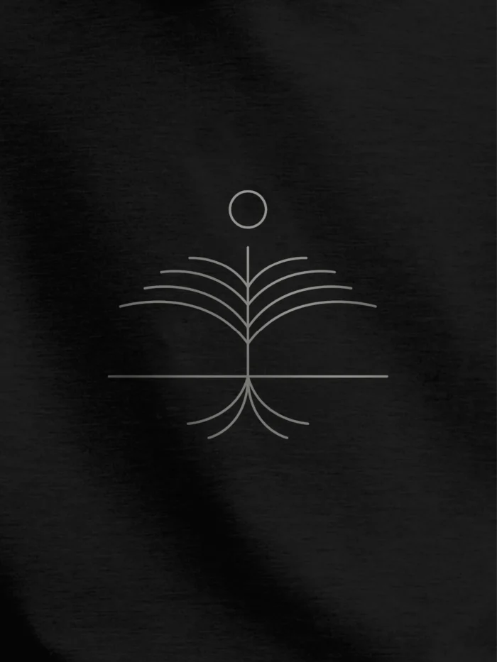 black-organic-cotton-hoodie-canopy-layer-minimal-forest-geometry-design-close-up