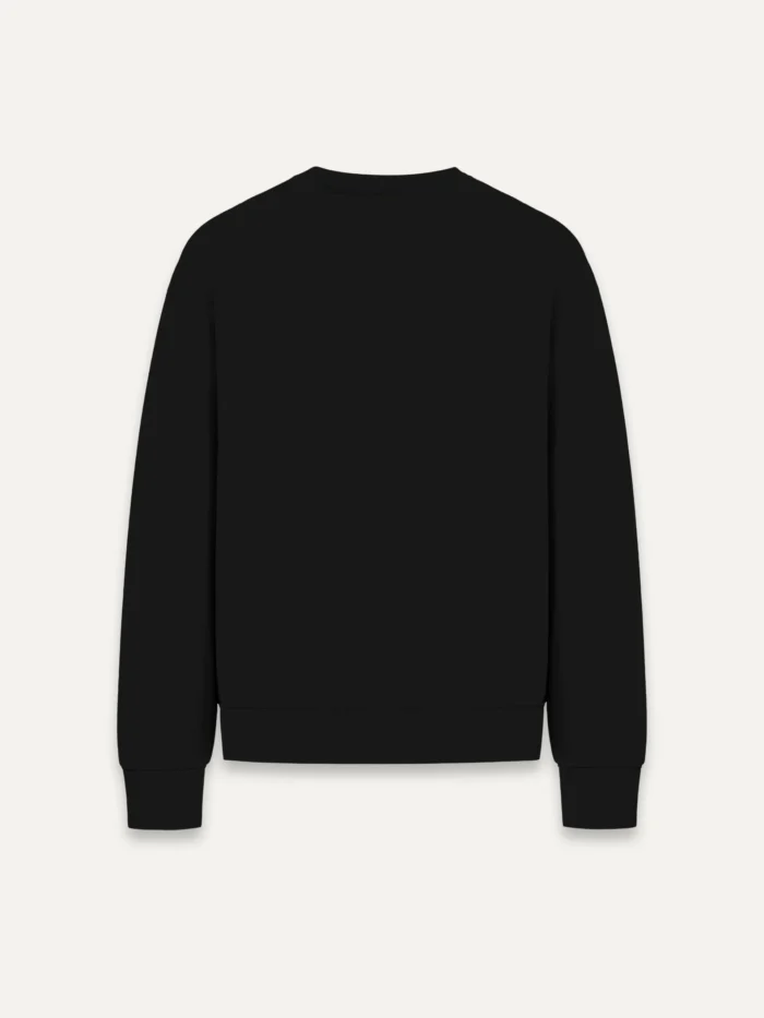 black-organic-cotton-sweatshirt-back-view-minimal-plain-design