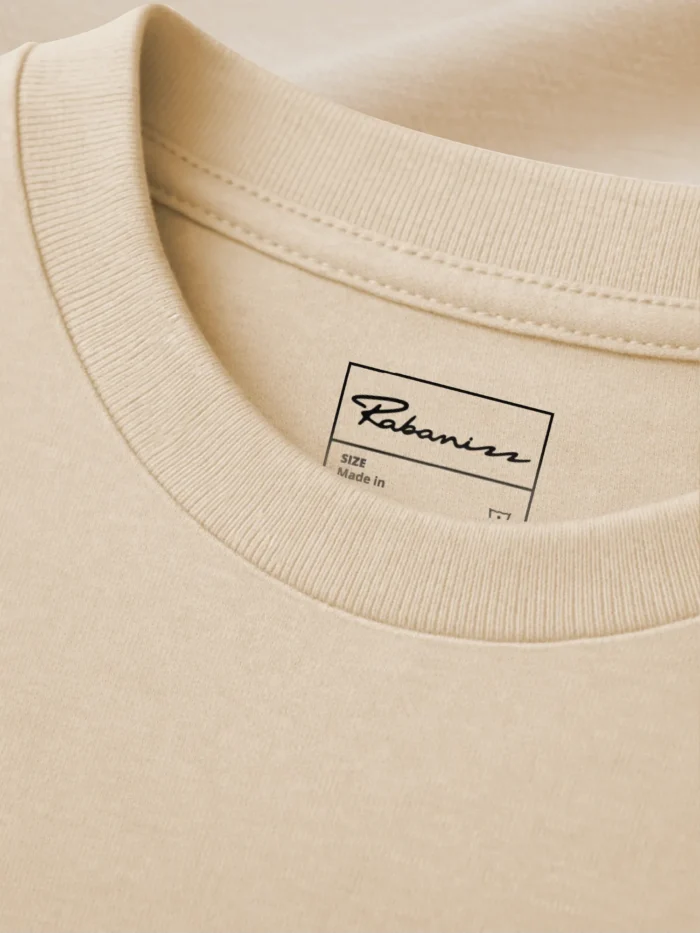 canopy layer t shirt desert dust ribbed neck detail organic cotton fabric