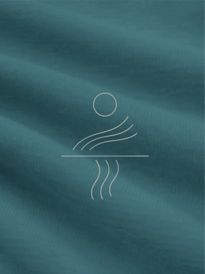 minimal solar current line artwork printed on organic cotton t-shirt fabric