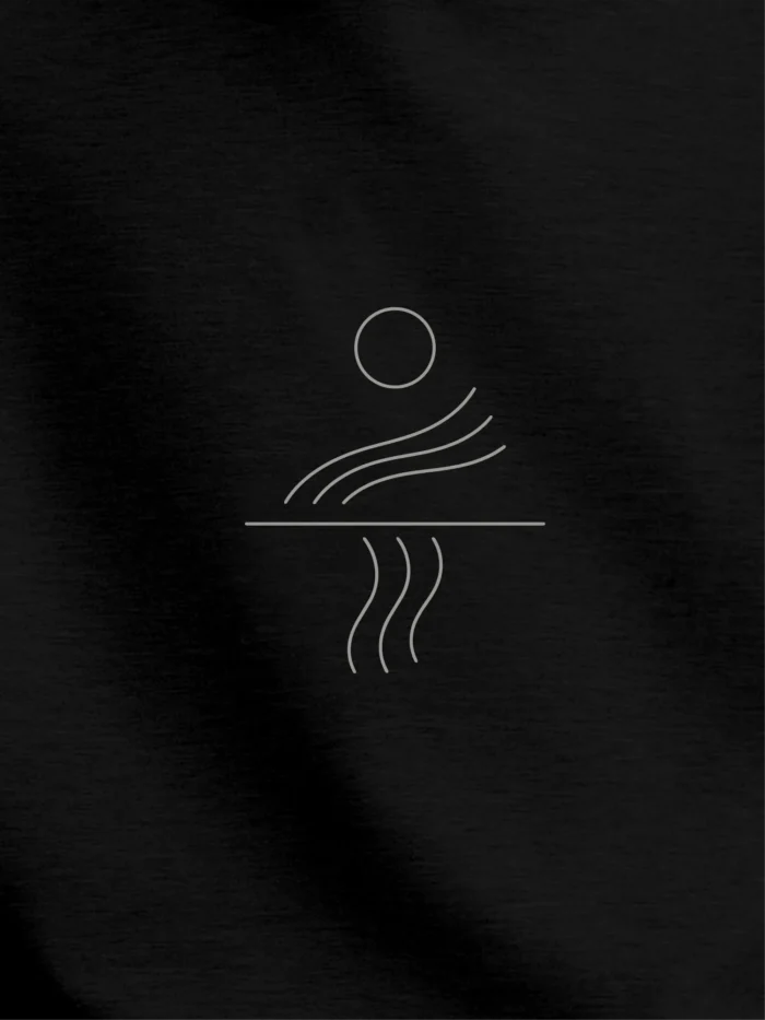 minimal solar current line artwork printed on organic cotton sweatshirt