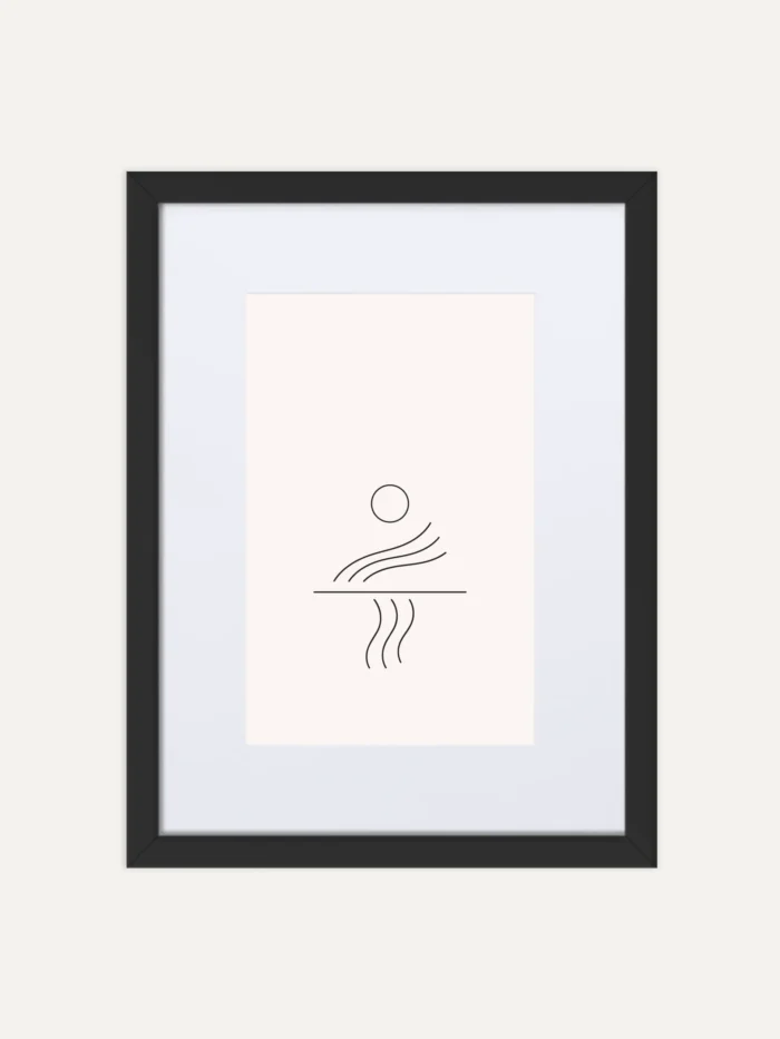 Solar Current Study 03 minimal solar current climate system framed art print displayed on neutral wall