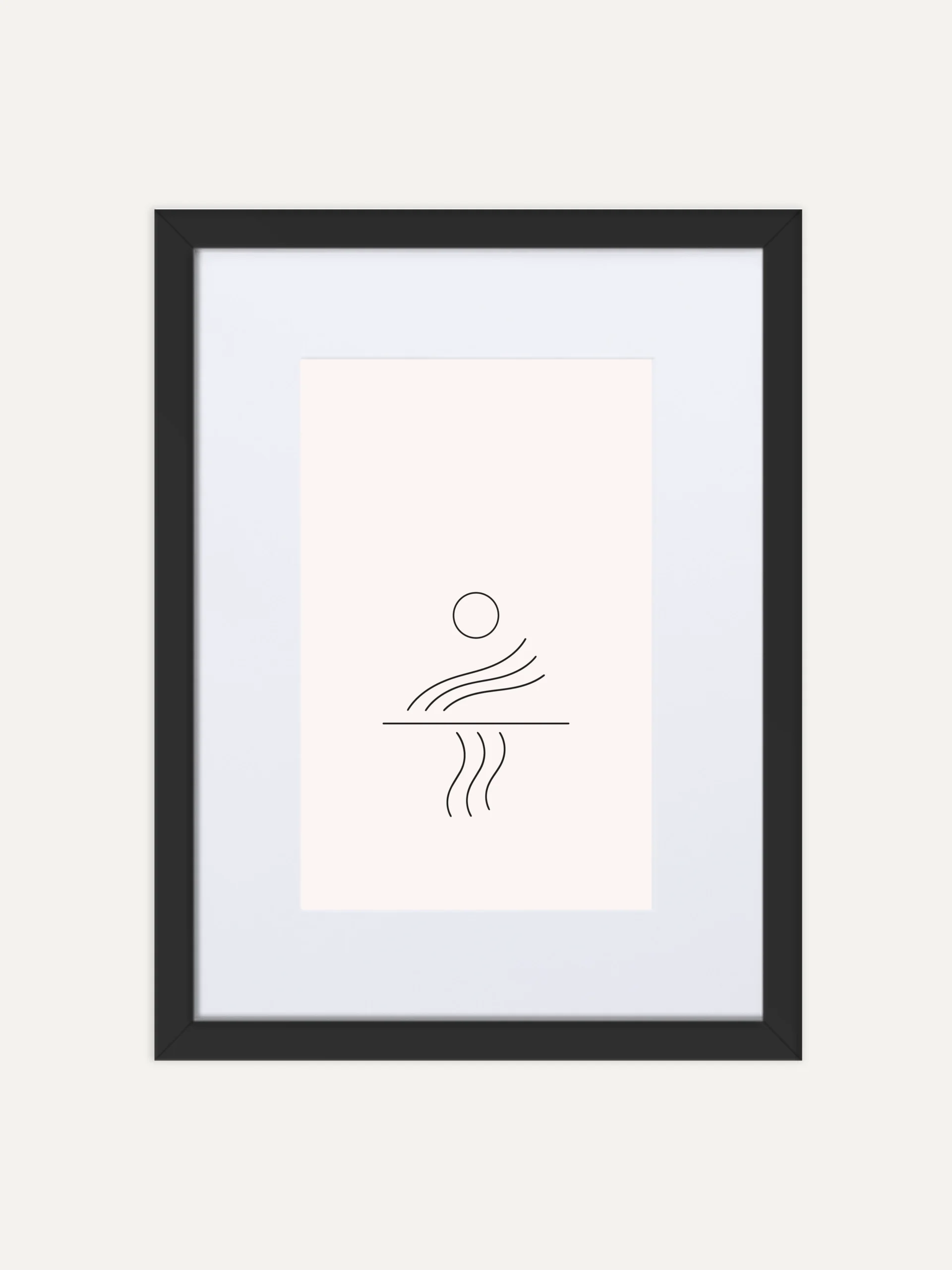 Solar Current Study 03 minimal solar current climate system framed art print displayed on neutral wall