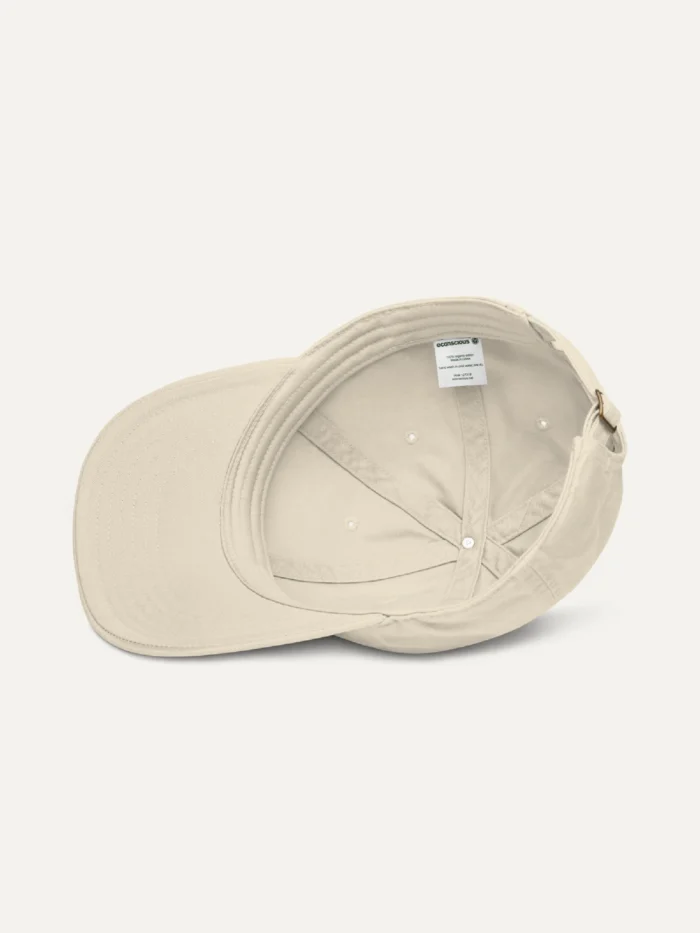 Interior view of Surface and Root organic cotton cap in oyster