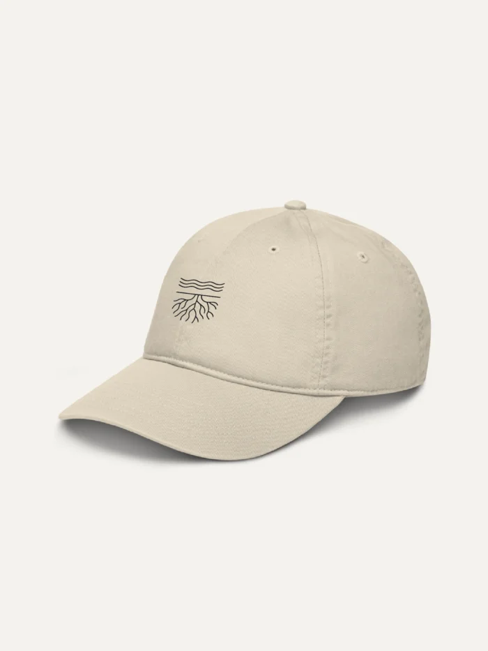Surface and Root organic cotton cap oyster left angled view