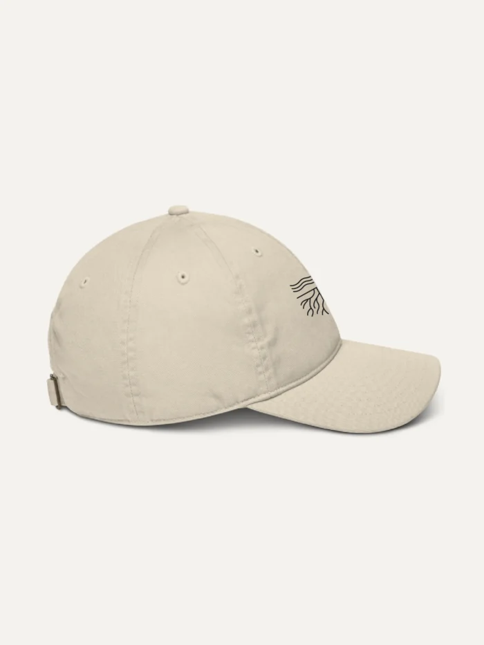 Side view of Surface and Root organic cotton cap oyster