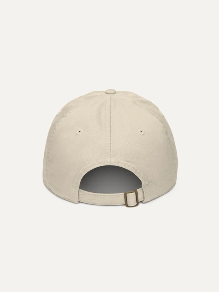 organic cotton cap oyster back view adjustable strap
