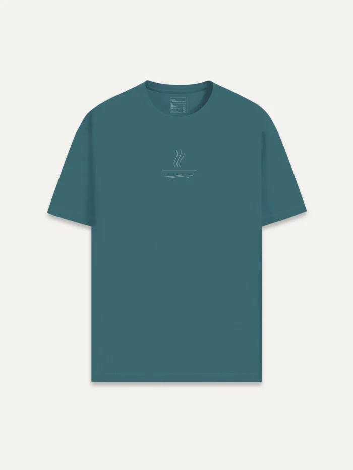 thermal rise organic cotton t shirt front view stargazer blue