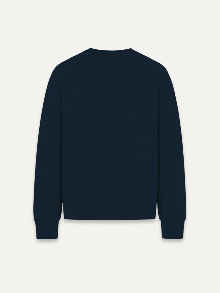 organic cotton sweatshirt french navy back view plain