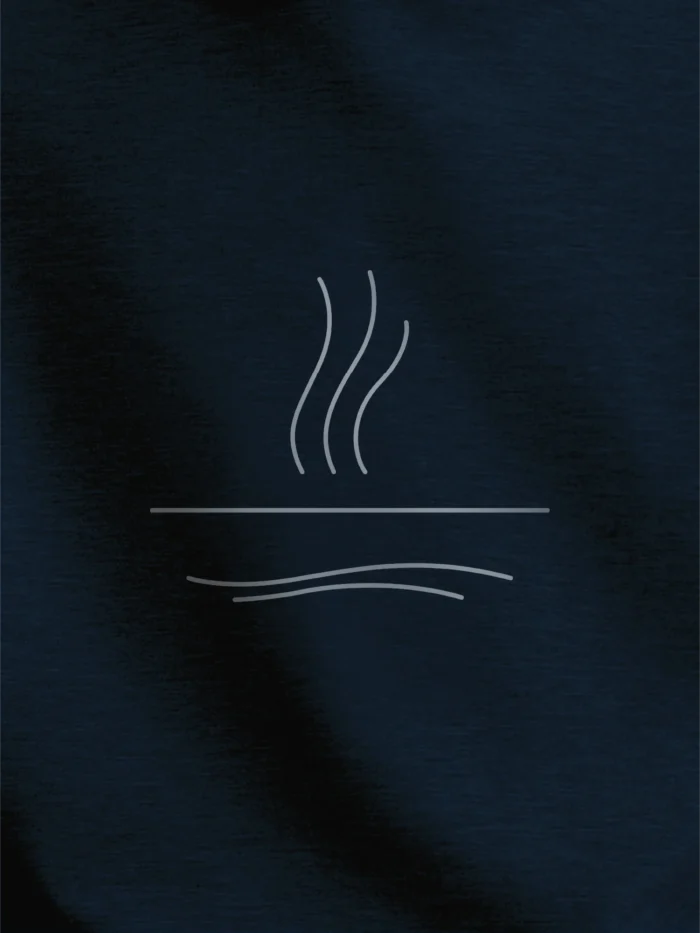organic cotton sweatshirt french navy minimal line graphic print detail