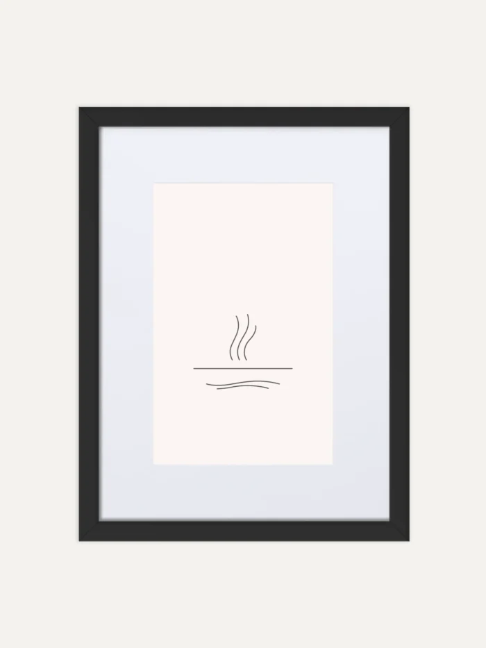thermal rise framed wall art front view minimal line design