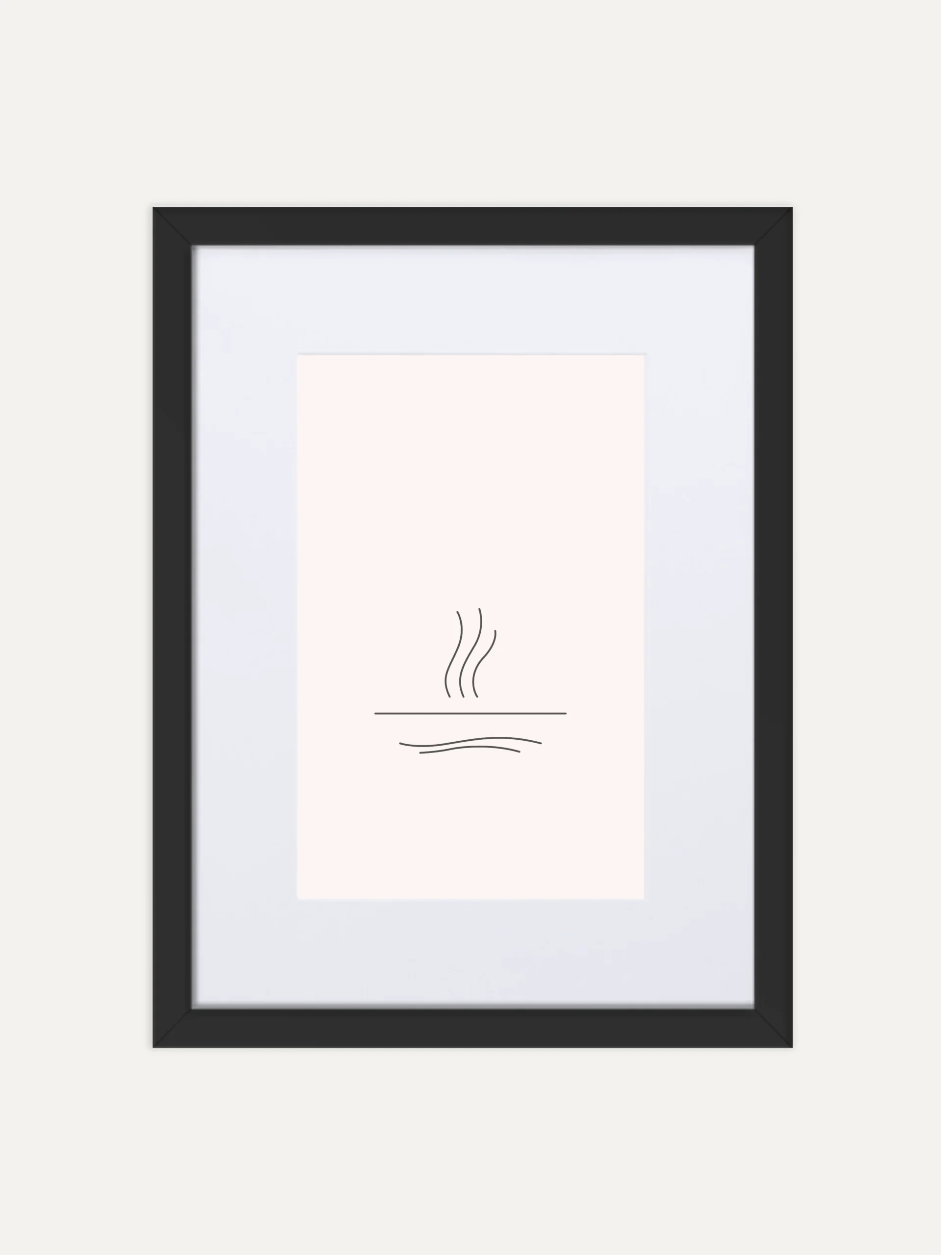 thermal rise framed wall art front view minimal line design