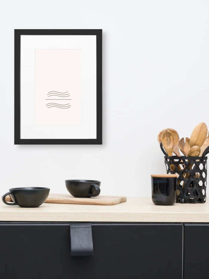 tidal balance study 05 framed art print in kitchen interior 30x40 cm