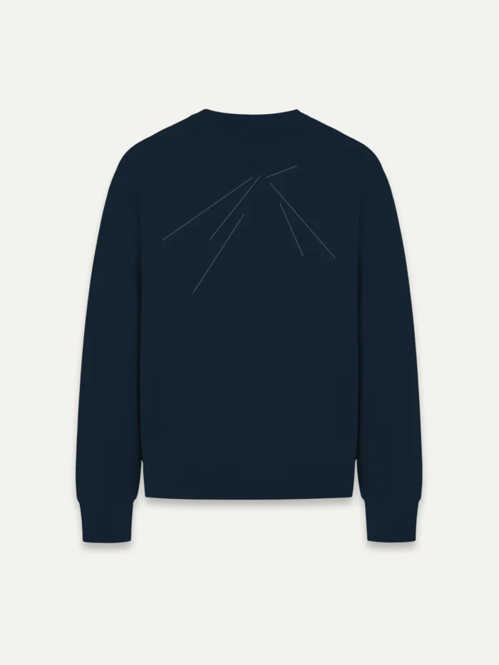 track vector sweatshirt french navy back view minimal line artwork