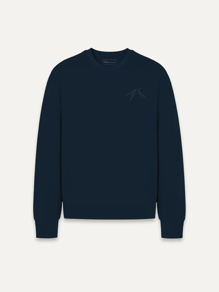 track vector sweatshirt french navy front view minimal line artwork