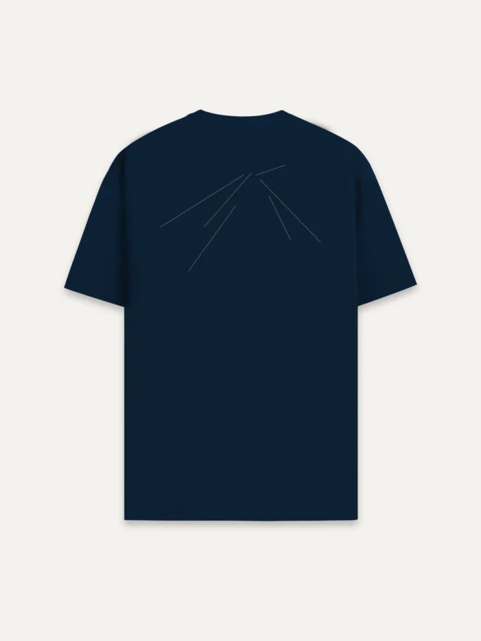 track vector t-shirt french navy back view minimal line artwork