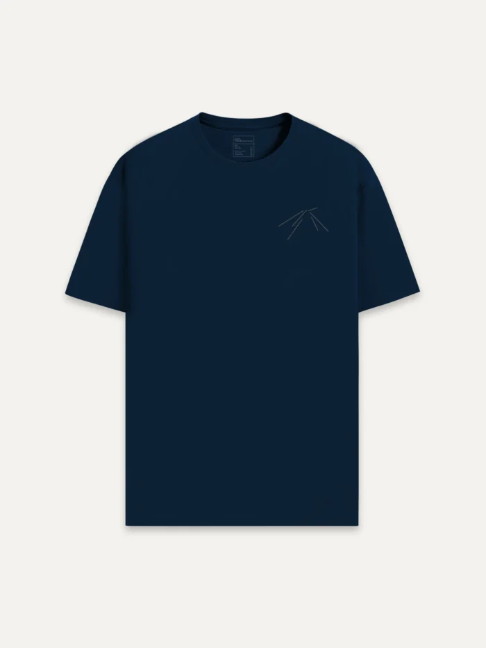 track vector t-shirt french navy front view minimal line artwork