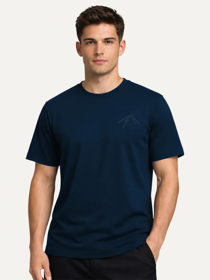 track vector t-shirt french navy model front view minimal line design