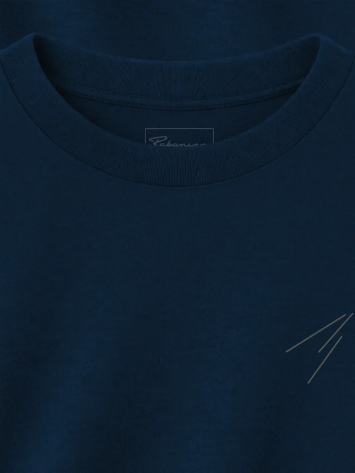 track vector t-shirt french navy neckline detail minimal line artwork