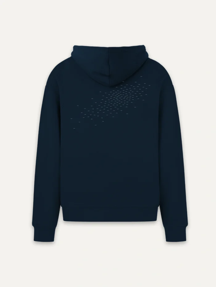french navy hoodie back flat lay camouflage field ash grey print