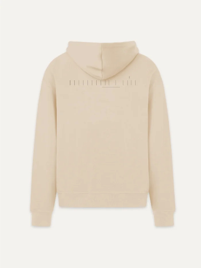Desert Dust organic hoodie with Seasonal Index back artwork