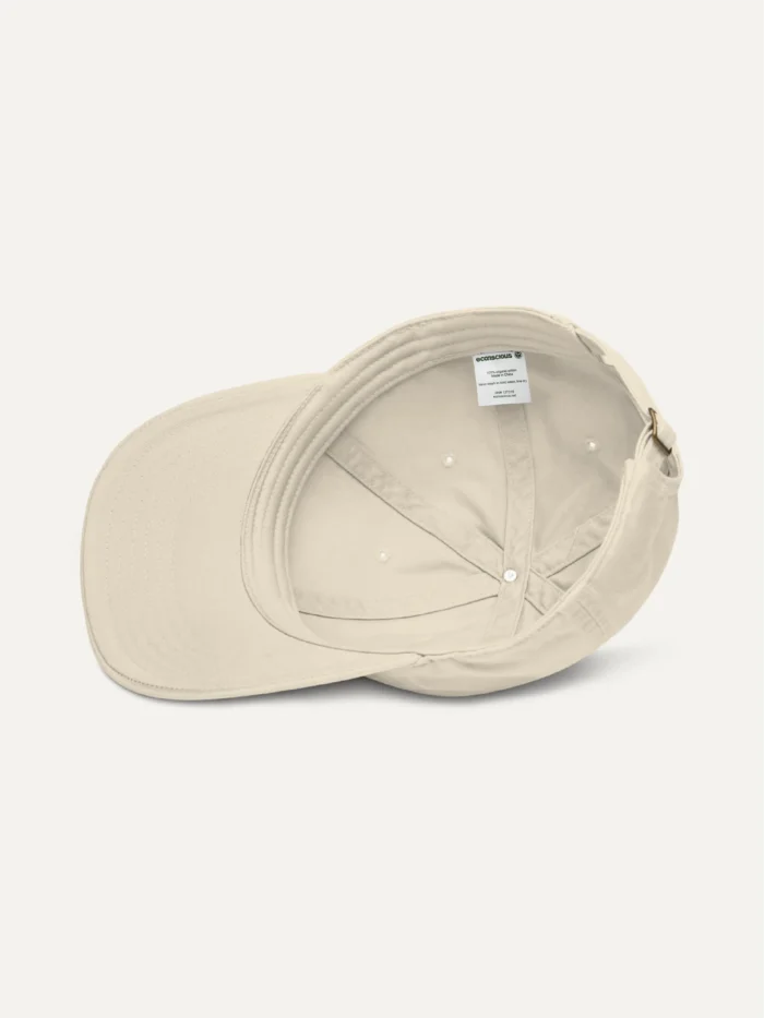 interior view organic cotton oyster cap with six panel construction