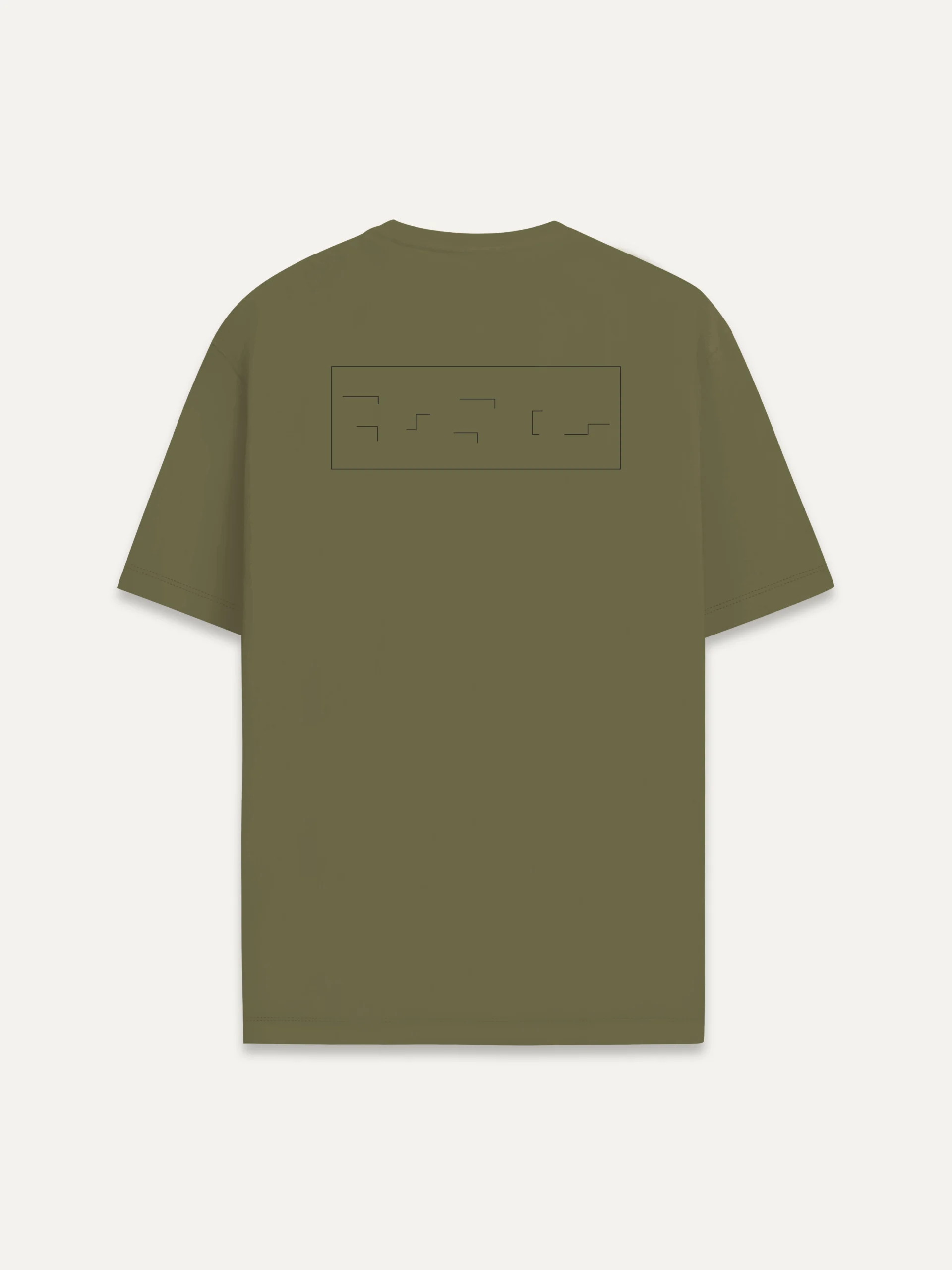 Held Insert Khaki organic T-shirt with back artwork