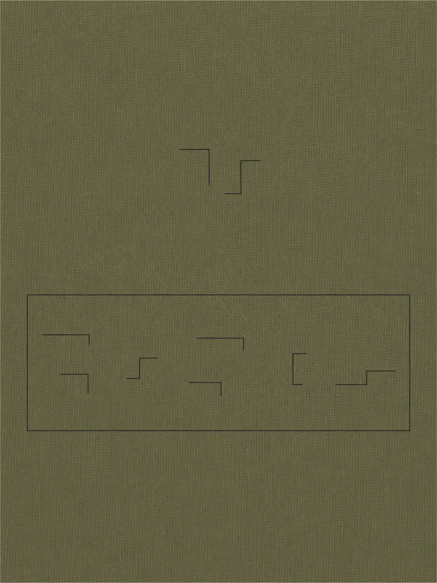 Held Insert fine-line artwork printed on Khaki cotton