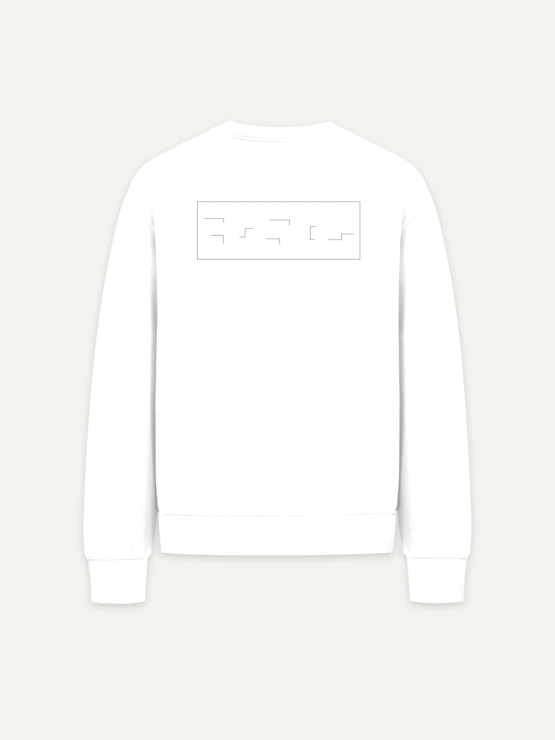 Held Insert White sweatshirt with horizontal back artwork