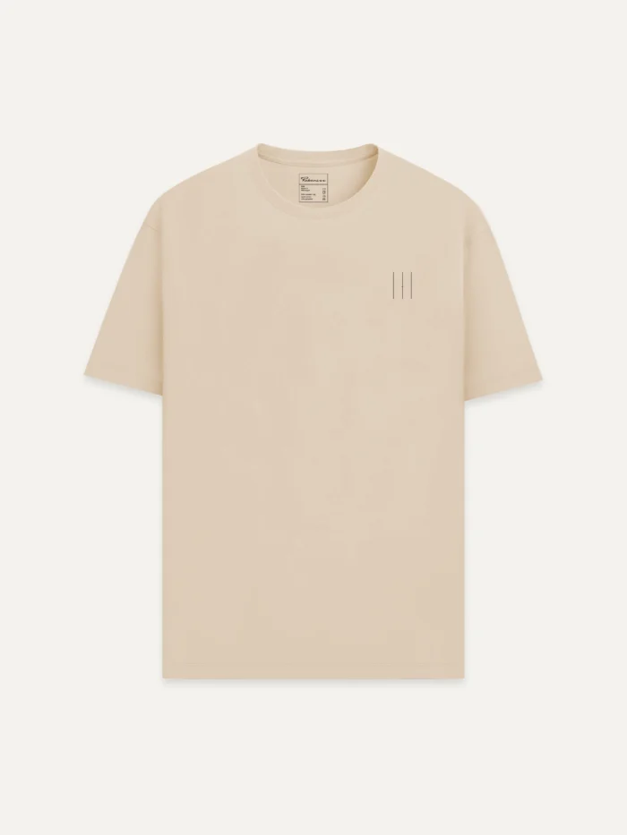 Desert Dust T-shirt with minimal Material Lineage chest signal