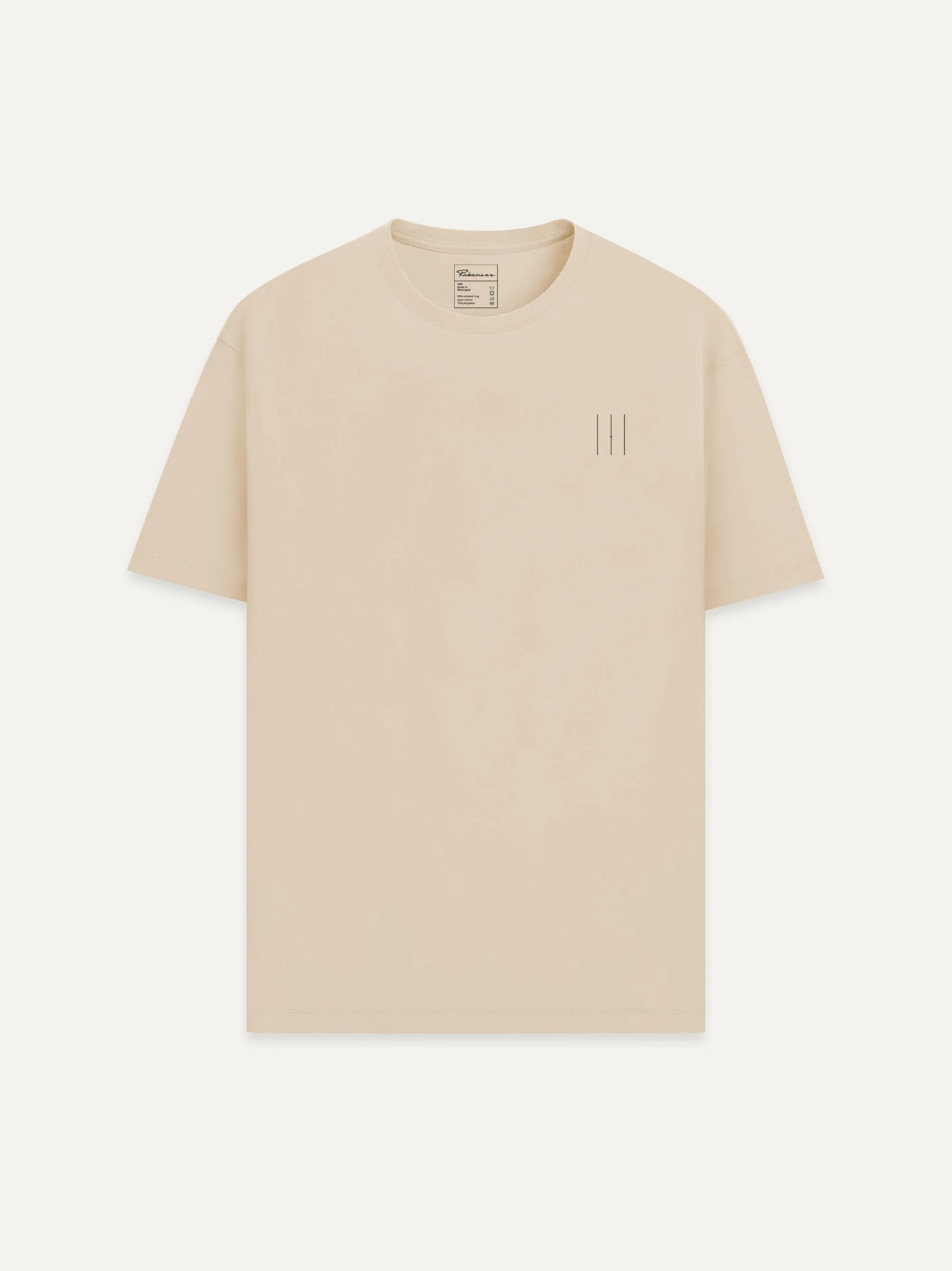 Desert Dust T-shirt with minimal Material Lineage chest signal