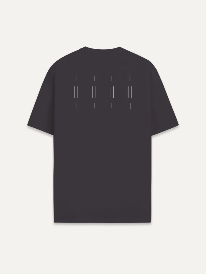 Anthracite Memory Relay organic T-shirt with four-part back artwork