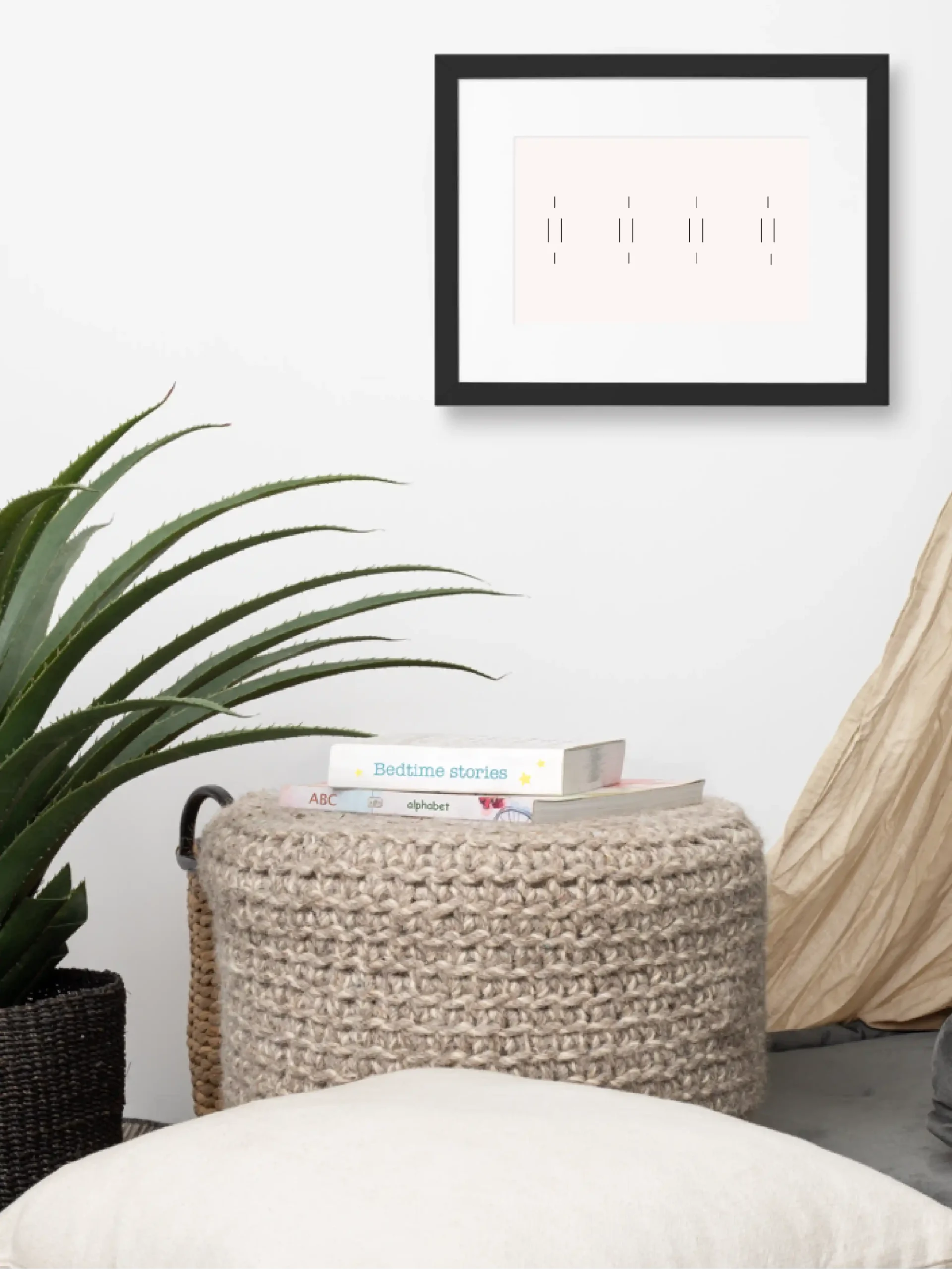 Memory Relay framed wall art in a calm living space
