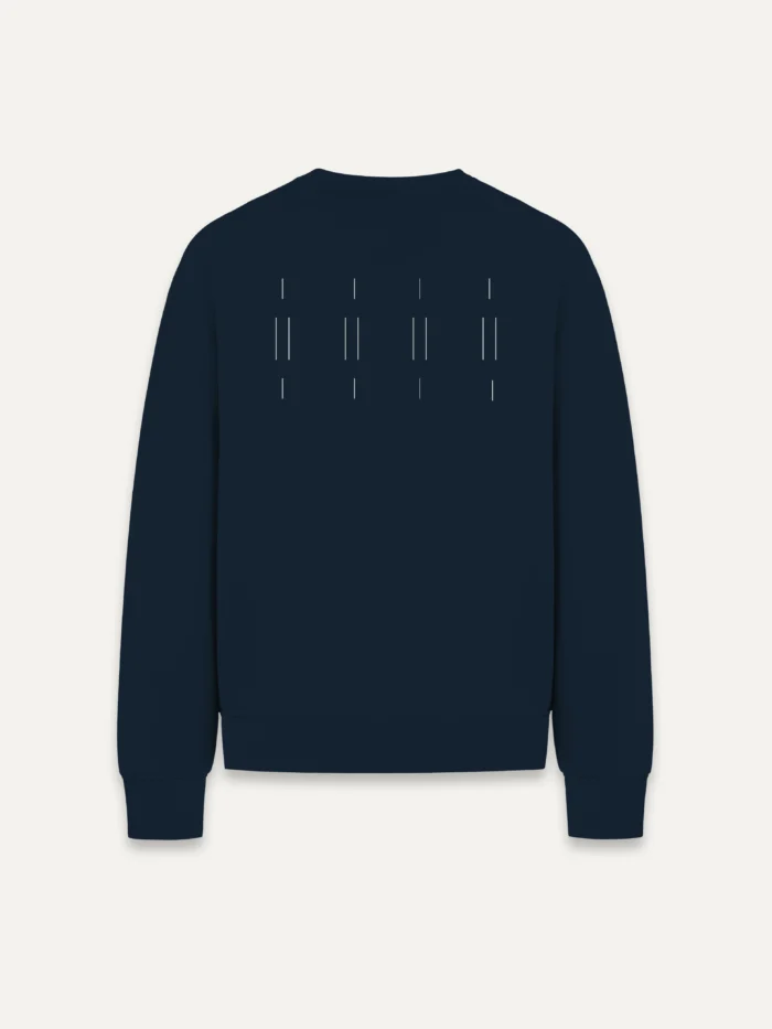 French Navy Memory Relay sweatshirt with upper-back artwork