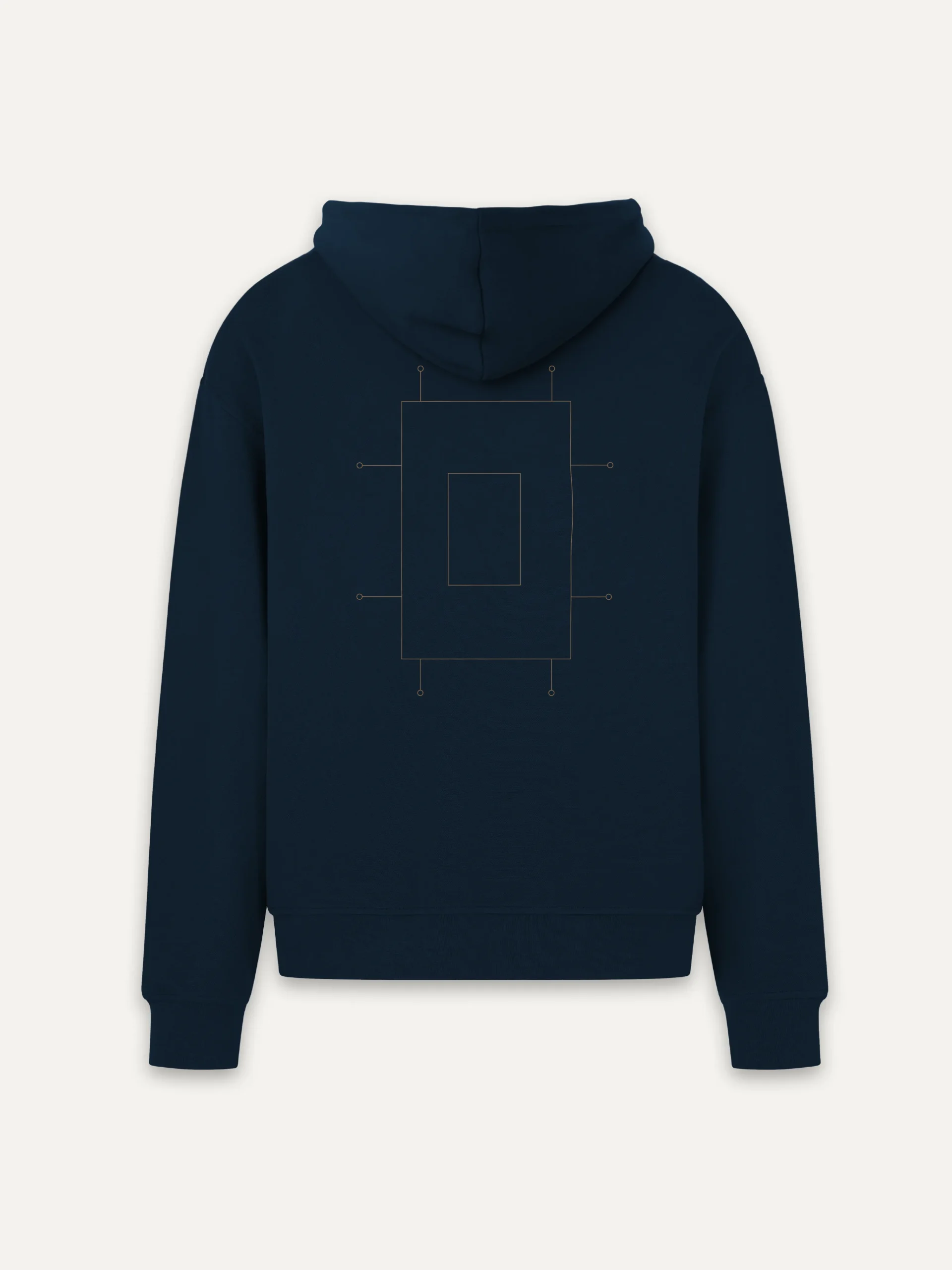 Prepared Tension French Navy organic hoodie with back artwork