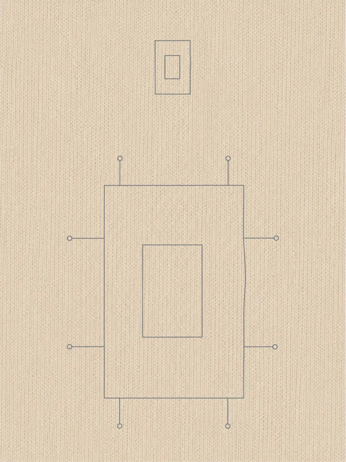 Prepared Tension fine-line artwork printed on organic cotton