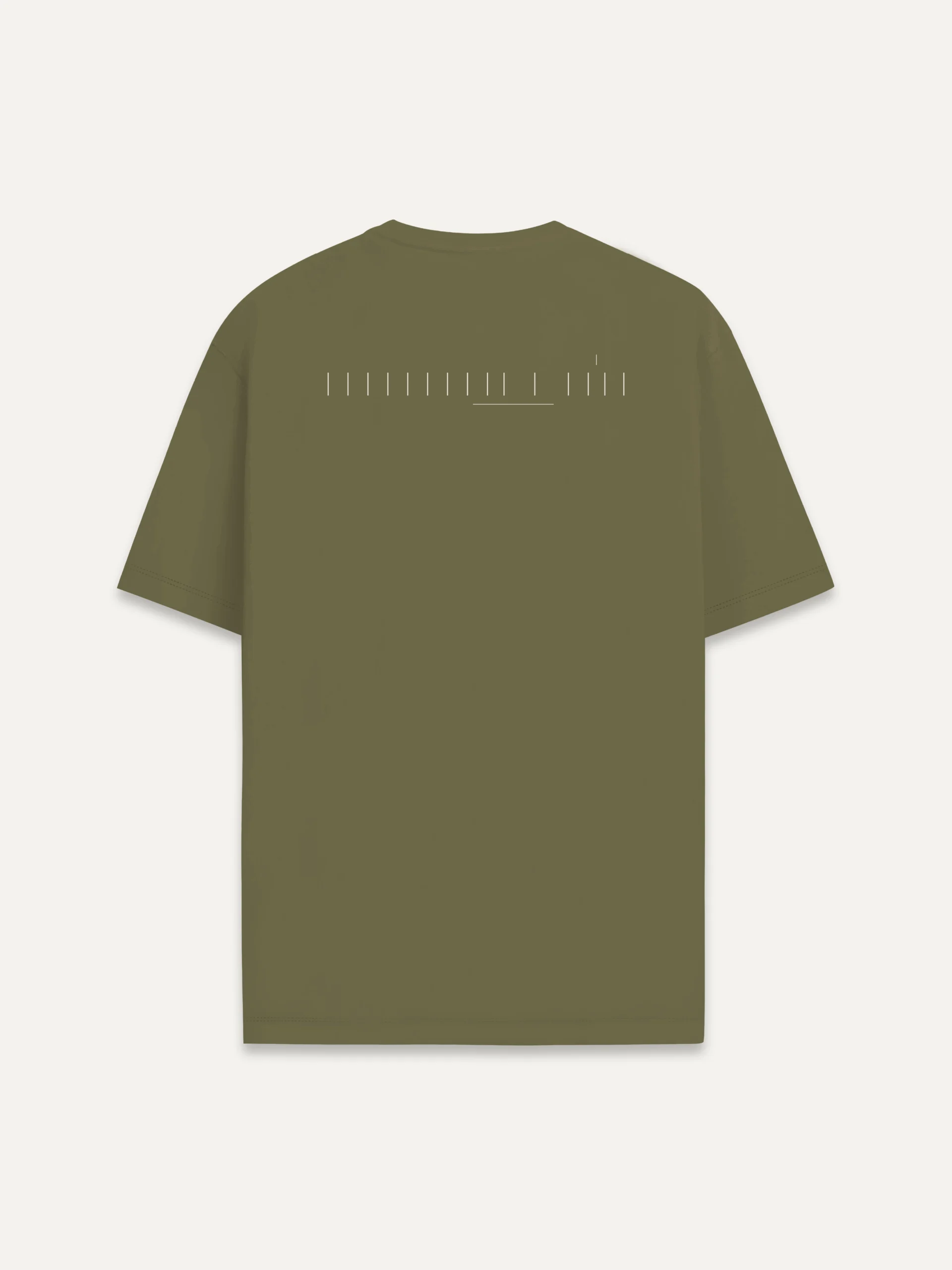 Khaki Soil organic T-shirt with Seasonal Index back artwork