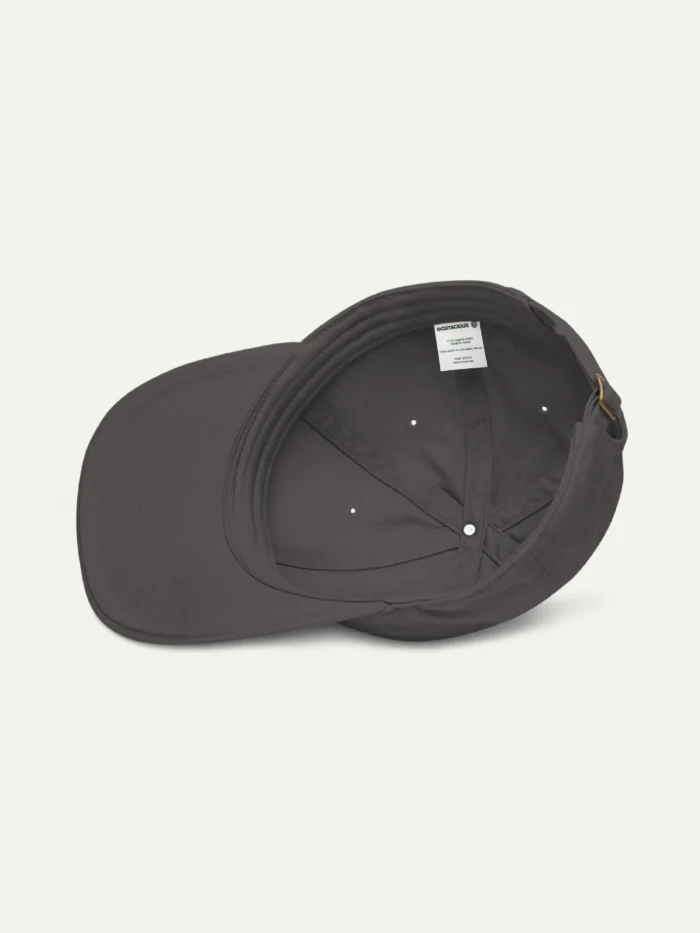 Displaced Ground Organic Cotton Twill Cap — Charcoal, inside view