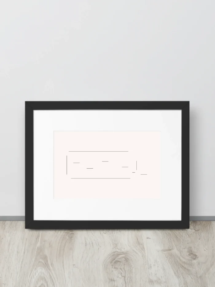Displaced Ground — Study 03 — Framed Art Print displayed on a light wooden floor.