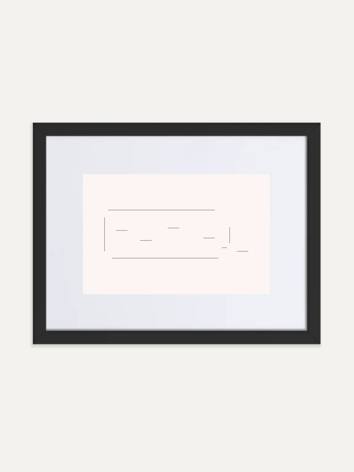 Displaced Ground — Study 03 — Framed Art Print, front view with Charcoal linework and black frame.