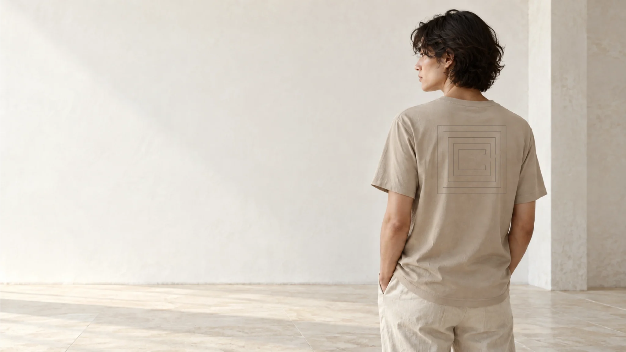 Person wearing the minimal Second Look study in a quiet interior