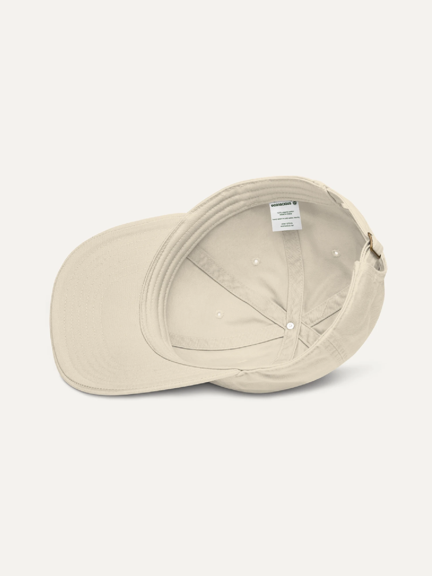 Interior construction of Oyster six-panel organic cotton cap
