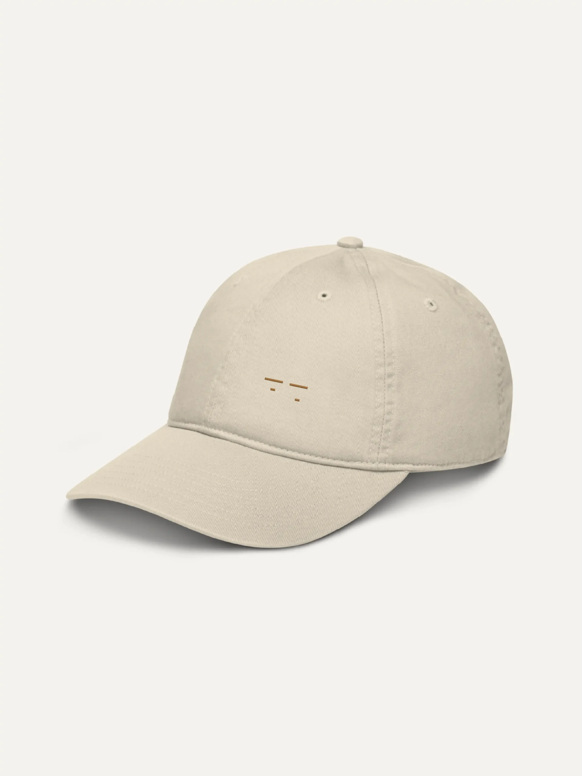 Left view of Oyster cap showing Old Gold embroidery