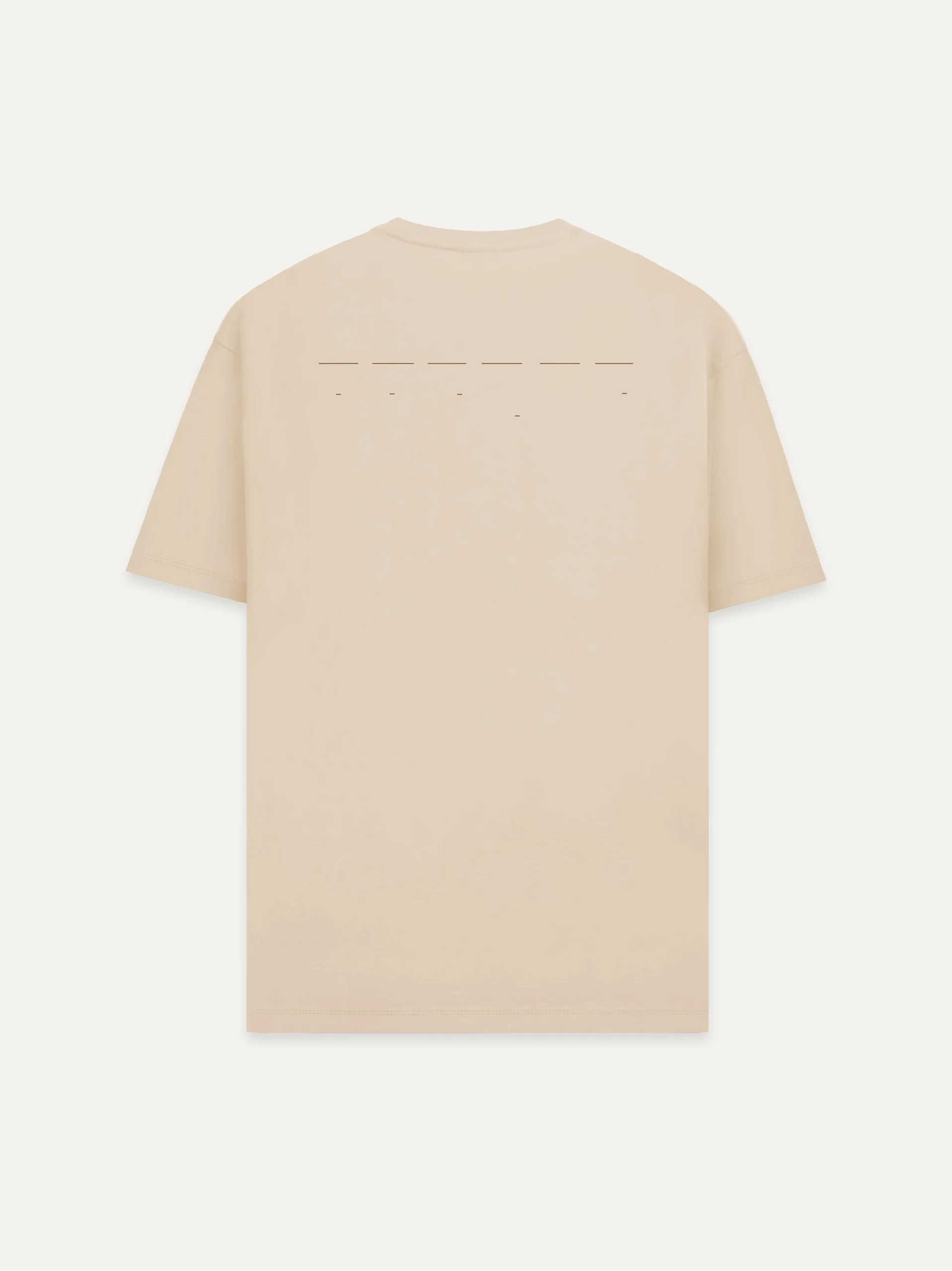 Desert Dust organic T-shirt with minimal Return Interval back artwork