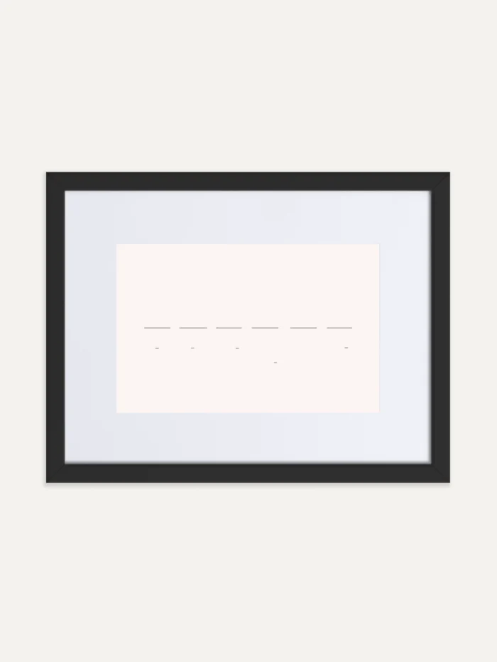 Return Interval Study 01 framed landscape print in black frame